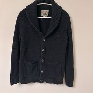 O’Hanlon Mills Navy Shawl Collar Cardigan, size Small